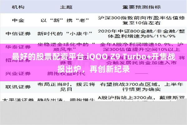 最好的股票配资平台 iQOO Z9 Turbo+开售战报出炉，再创新纪录