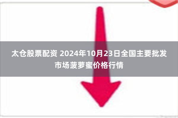 太仓股票配资 2024年10月23日全国主要批发市场菠萝蜜价格行情